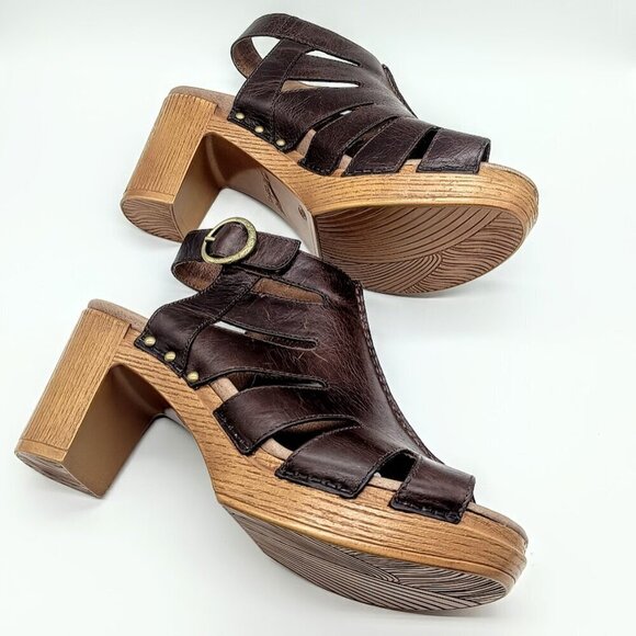 Dansko Brown Demetra Heeled Leather Sandals - Size 40 - Picture 4 of 11